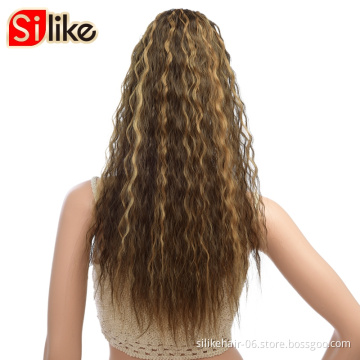 Silike 18 inchPuff Afro Kinky Curly Ponytail 120g/Pack Wrap  Free Sample Hair Bundles Synthetic clip in Ponytail Hair Extensions